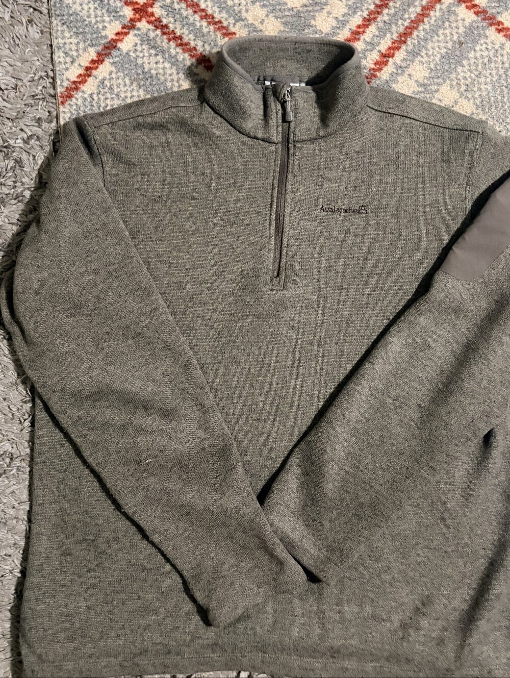 Avalanche Men's Size L Heathered Sweater Fleece 1/4 Zip Pullover Jacket Gray